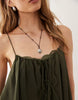 Mango ruffle mini dress in khaki
