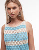 Reclaimed Vintage crochet mini dress in blue stripes