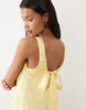 shift mini dress with bow back detail in yellow