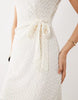VILA jacquard knit sleeveless midaxi dress with waist detail in cream