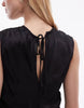 ARKET satin utlility cinched waist maxi dress in black