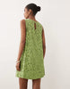 lace mini shift dress in green
