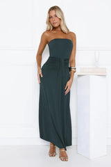 Cool Girl Agenda Strapless Maxi Dress Teal