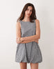 bubble hem mini dress in gingham