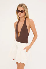 Perfect Stranger Sammy Broderie Shorts White