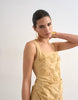 Topshop structured drape mini dress with 3D flowers in beige