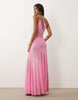 one shoulder embellished maxi dress in pink