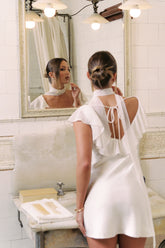 Perfect Stranger Rose Mini Dress Off White