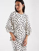 ONLY belt detail maxi dress in white polka dot print