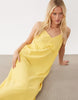 VILA frill trim cotton cami maxi dress in yellow