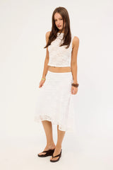 Thrills Sienna Lace Midi Skirt White