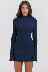 navy mini dress