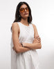 COLLUSION channel detailing midi dress in white