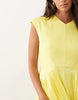 ARRANGE pleated cinched waist maxi dress in yellow