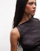 Weekday asymmetric maxi dress in black zebra print