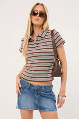 Rusty Blazed Stripe Baby Polo Tee Multi Stripe