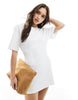 Monki t-shirt dress with cinched waist in white