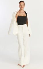 Seraphina Top - Square Neck Gathered Waist Top in Black
