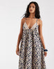 Free People Sorrento boho maxi dress in floral blueberry combo