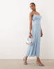 Vero Moda Tall ruffle bust chiffon midi cami dress in light blue