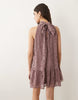 high neck smock mini lace dress in lilac