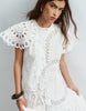 ARRANGE cutwork embroidered maxi dress in white