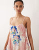 Abercrombie & Fitch ruched mini dress with built in shorts in floral striped print