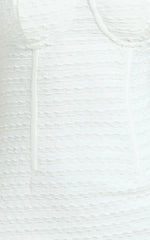 Marcelina Midi Dress - Sweetheart Neck Bodycon Dress in Off White