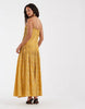 & Other Stories drop waist maxi dress with pleated skirt in yellow print