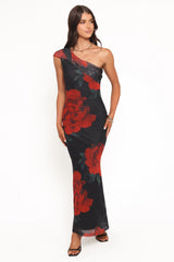 Gerri Off Shoulder Maxi Dress - Black Floral