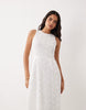 VILA floral jacquard midaxi dress in white