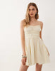 Faith beach shirred mini sundress in lemon