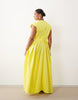 ARRANGE Curve pleated cinched waist maxi dress in yellow