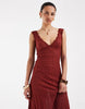 lace cami maxi dress in rust