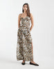 Aray sheer beach maxi dress in leopard print