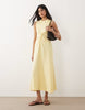 sleeveless maxi dress with knot detail in buttermilk yellow