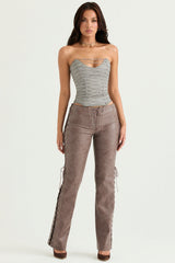 smoke lace up corset