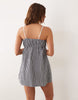 Esmée mini beach dress with contrast piping in black & white gingham