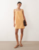 VILA embroidered strap cami mini dress in peach parfait