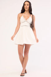 Luck & Trouble Zeina Halter Mini Dress White