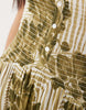 crinkle button up mini dress in print