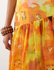 racer back maxi dress with asymmetric waist detail in floral print
