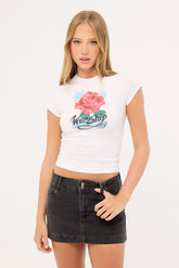 Worship Thorny Cap Sleeve Tee White