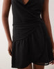 Gina Tricot sheer wrap mini dress in black and white polka dot