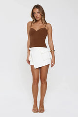 Boss Basics Tailored Wrap Mini Skort White
