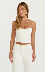 Pietra Top - Strapless Structured Top in White