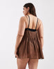 Curve Rita pleated beach cover up in chocolate