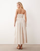 bandeau maxi sundress with full skirt in stone