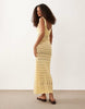 Miss Selfridge crochet maxi dress in buttermilk