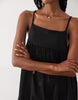 halterneck a-line hybrid mini dress in black